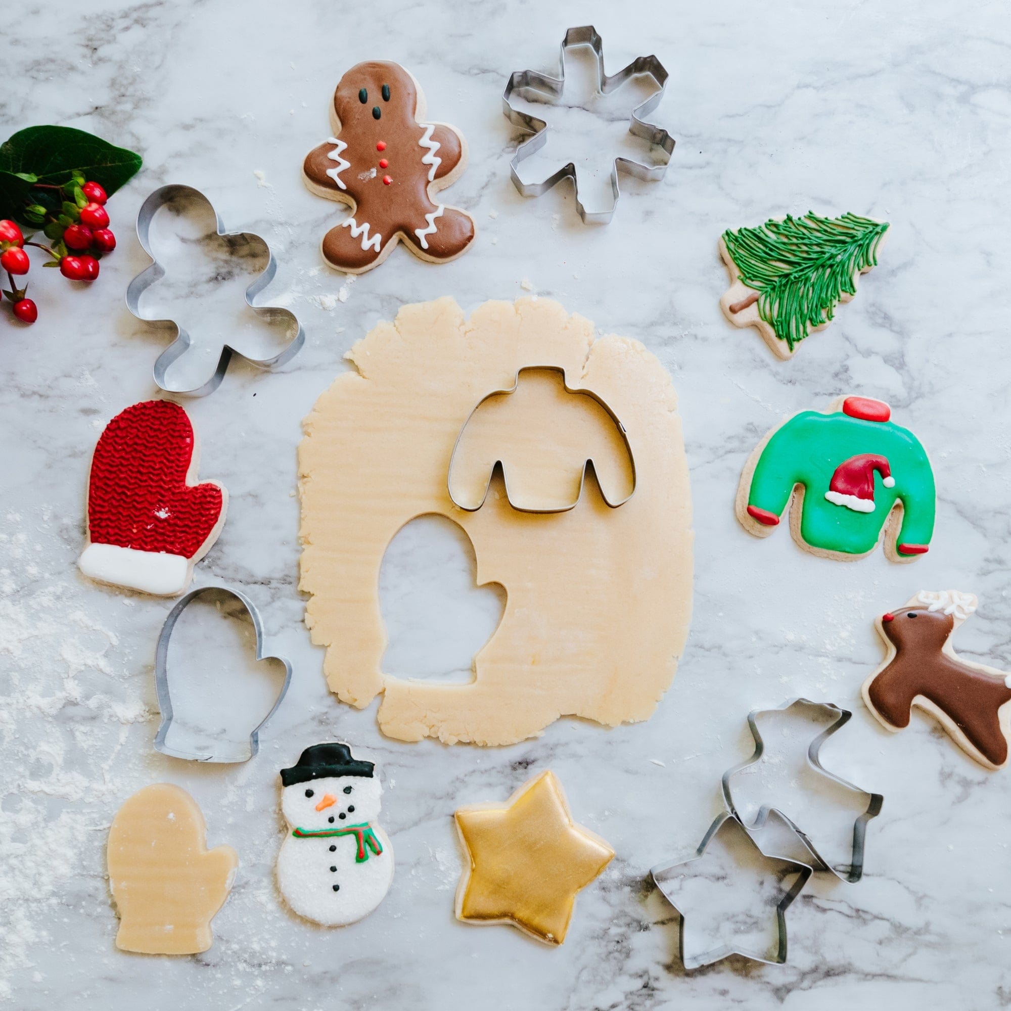 Winter Lane Set of 2 Cookie Cutter Decorations with LED Corsages