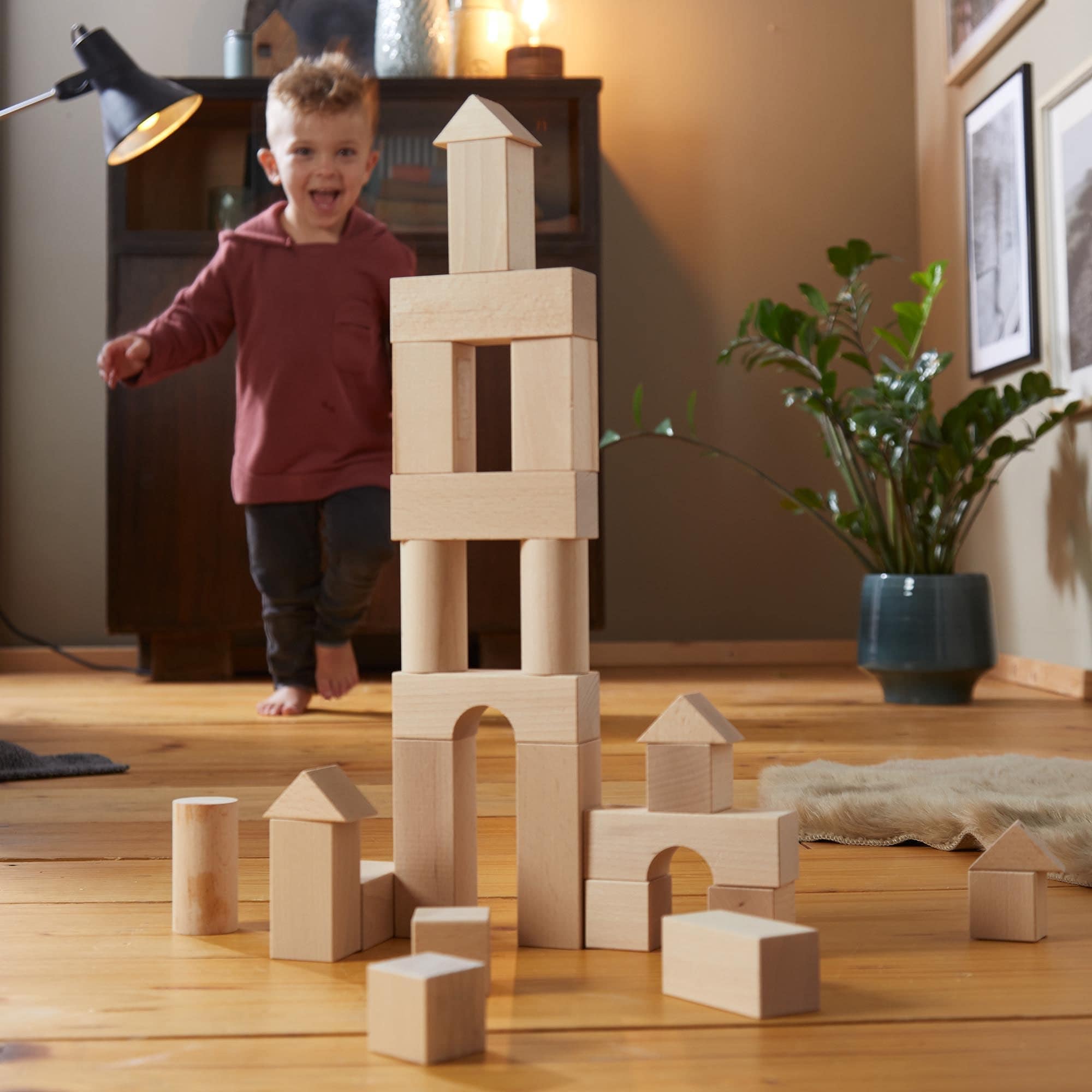 Classic Giant Wooden Blocks Tower Stacking Game, Outdoors Yard Game by Hey!  Play!