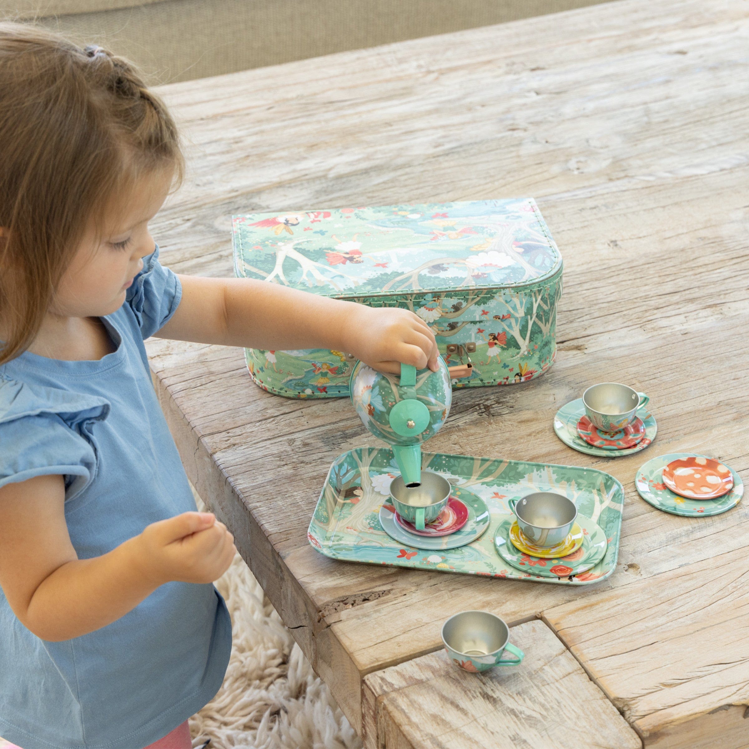 Fairy tin store tea set