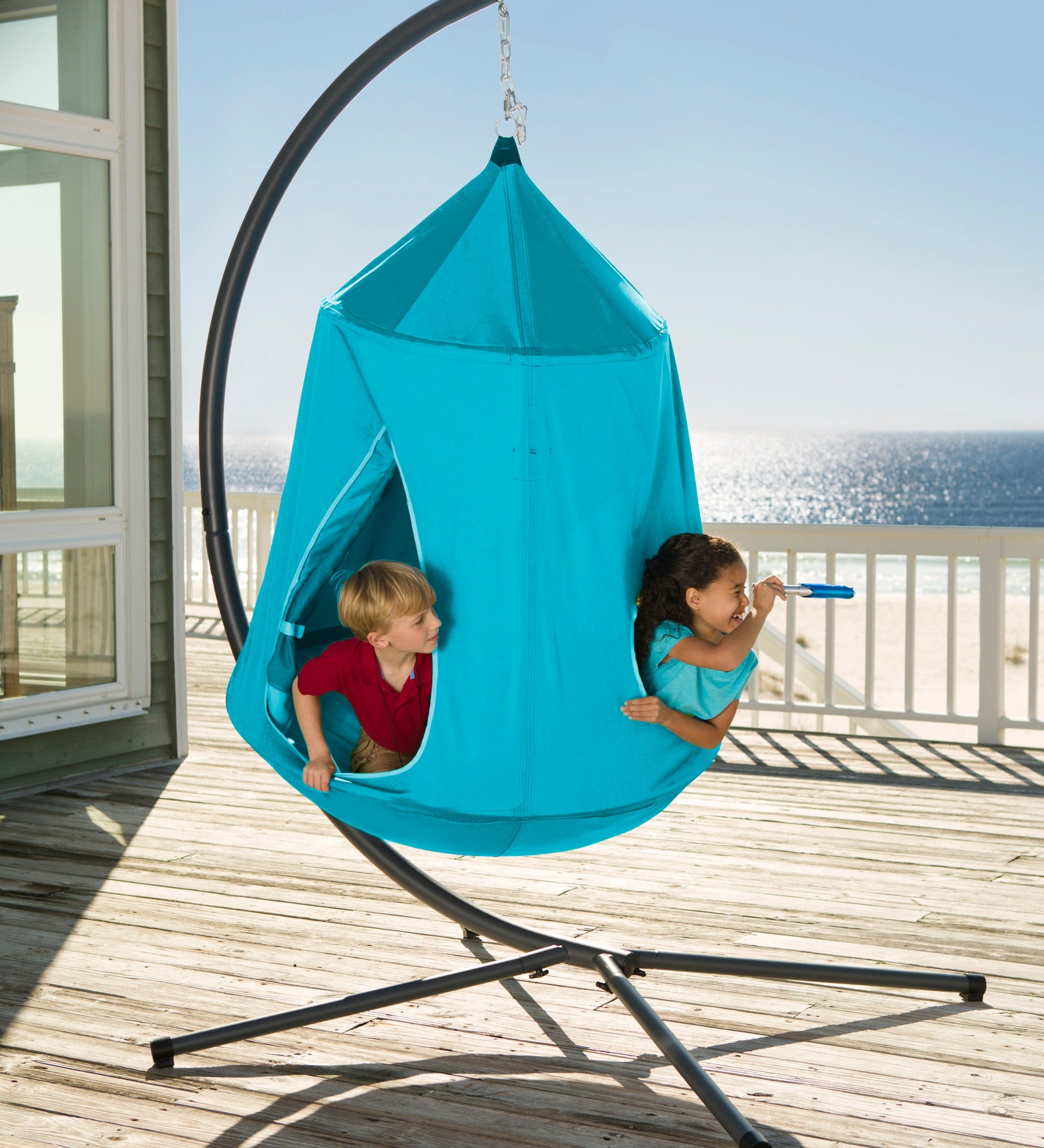 Go HangOut HugglePod Hanging Tent with Crescent Chair Stand Set