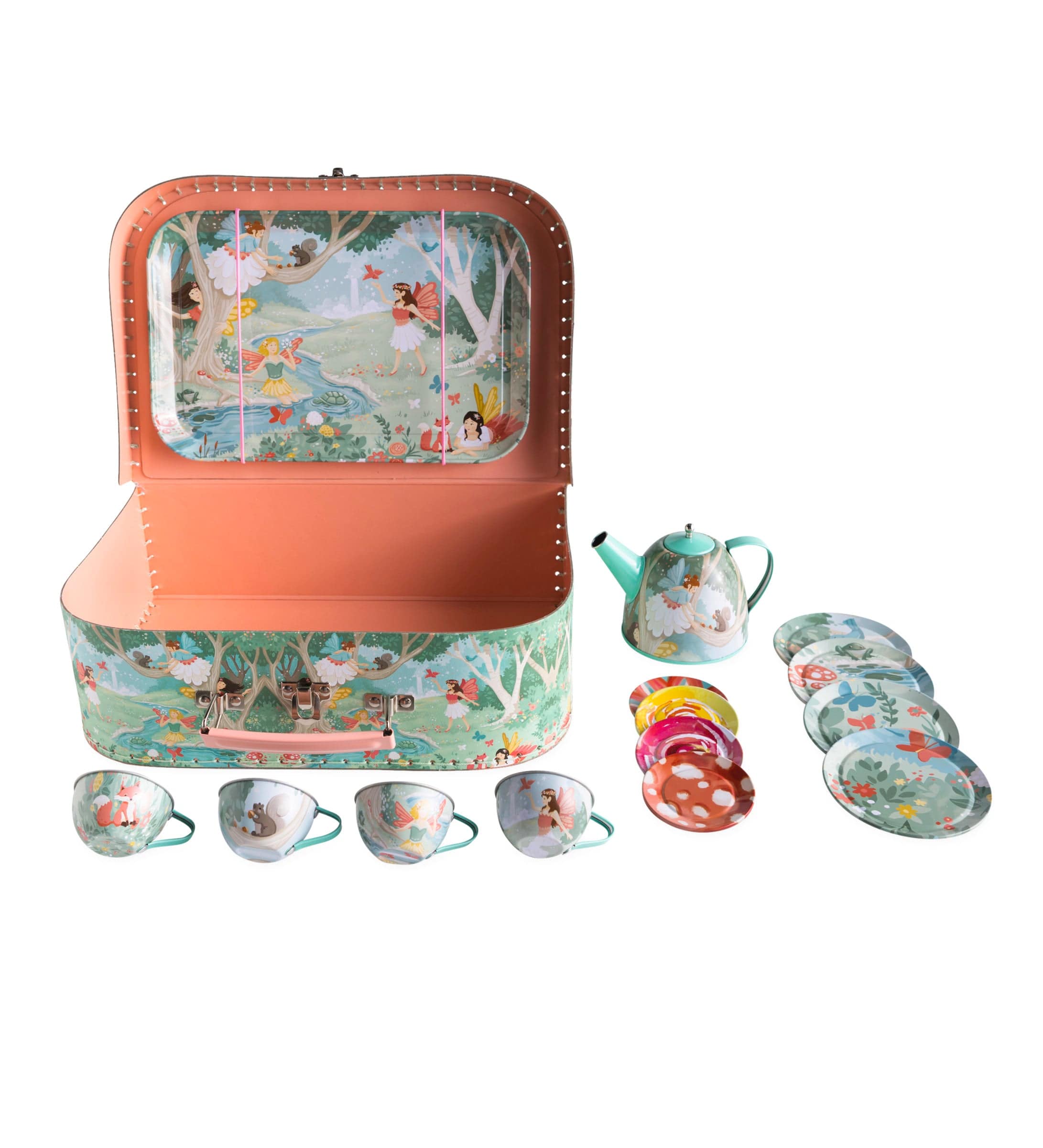 15-Piece Fairy-Themed Tin Tea Set – Hearthsong