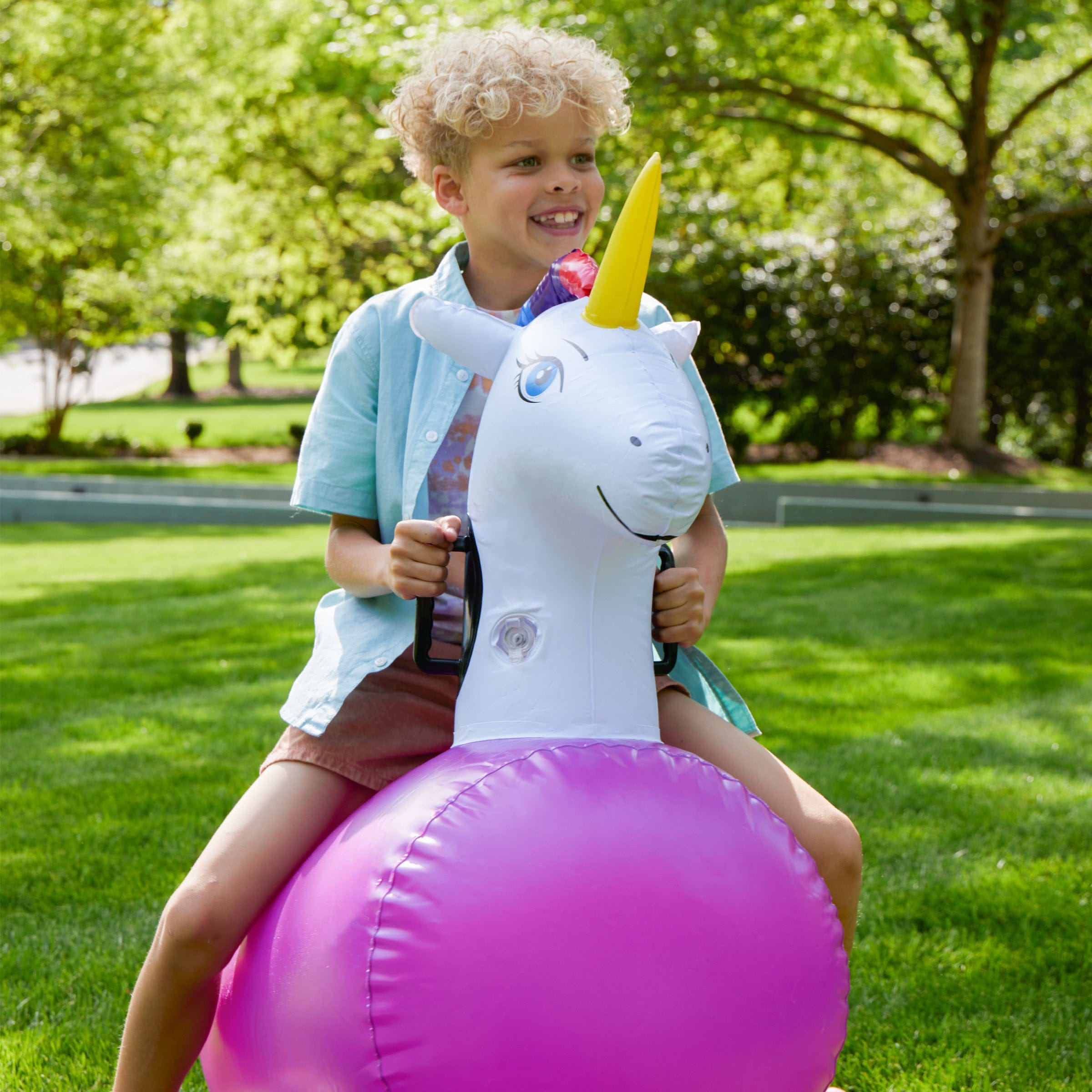 Inflatable Ride On Hop n Go Unicorns Hearthsong