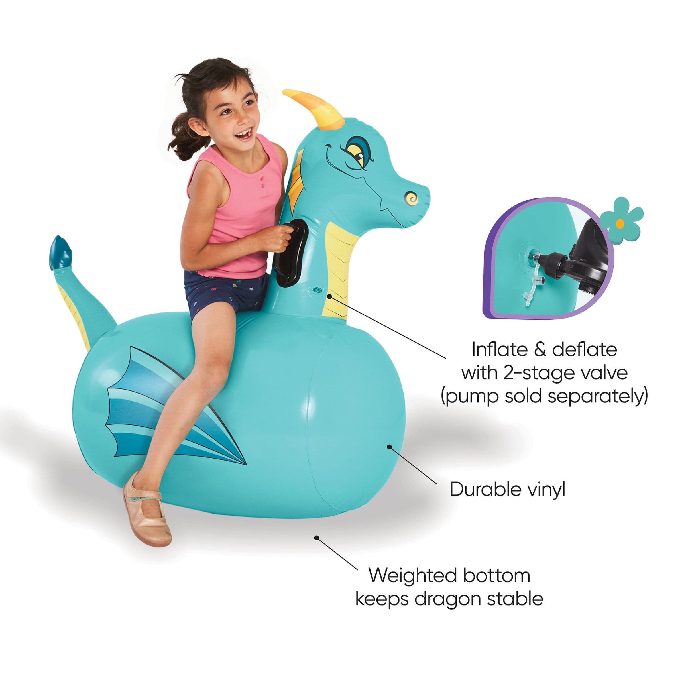 Inflatable Ride-On Hop 'n Go Firebreather Dragon – Hearthsong