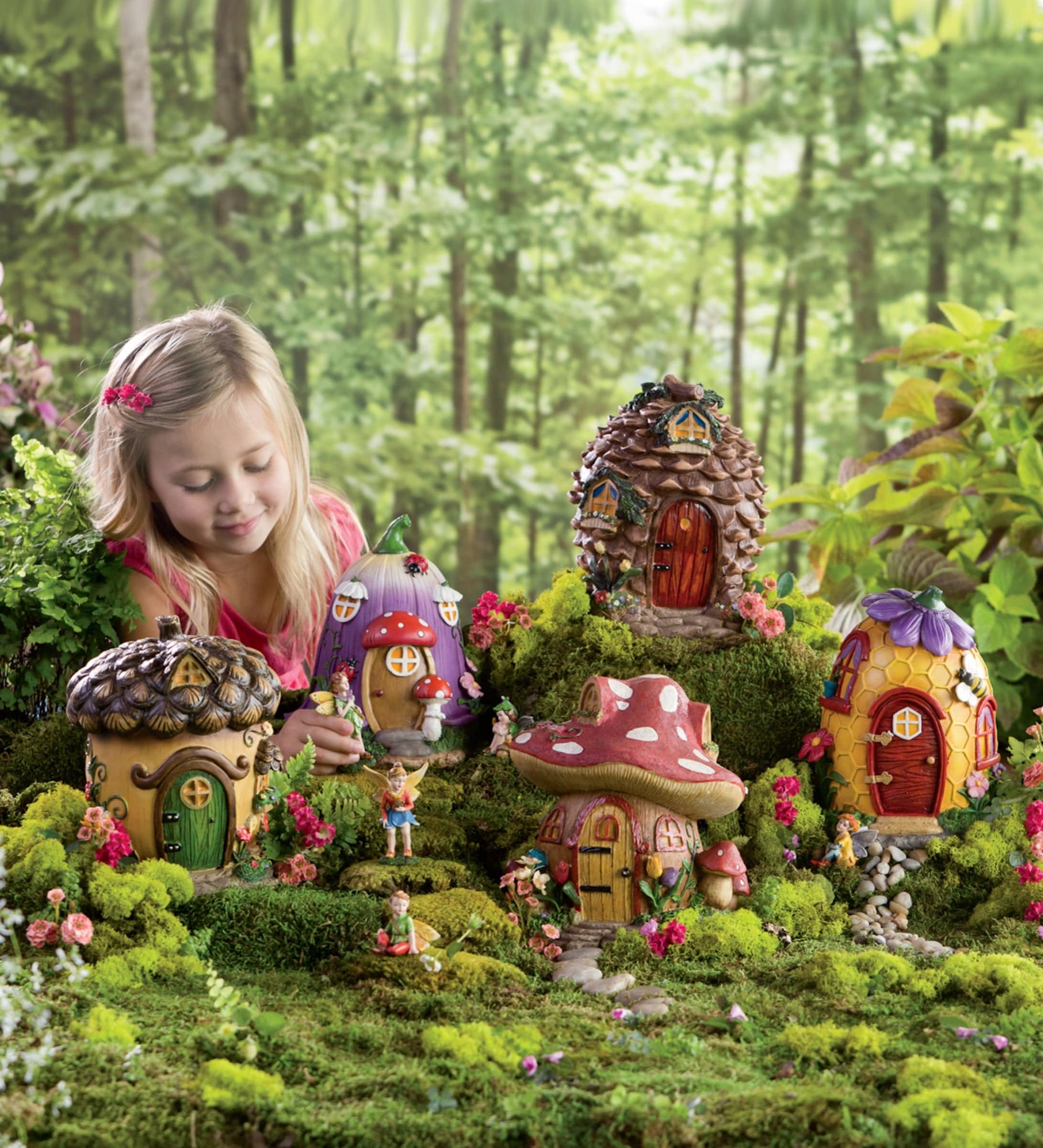 Fairy Village Set with 5 Houses and 10 Fairies – Hearthsong