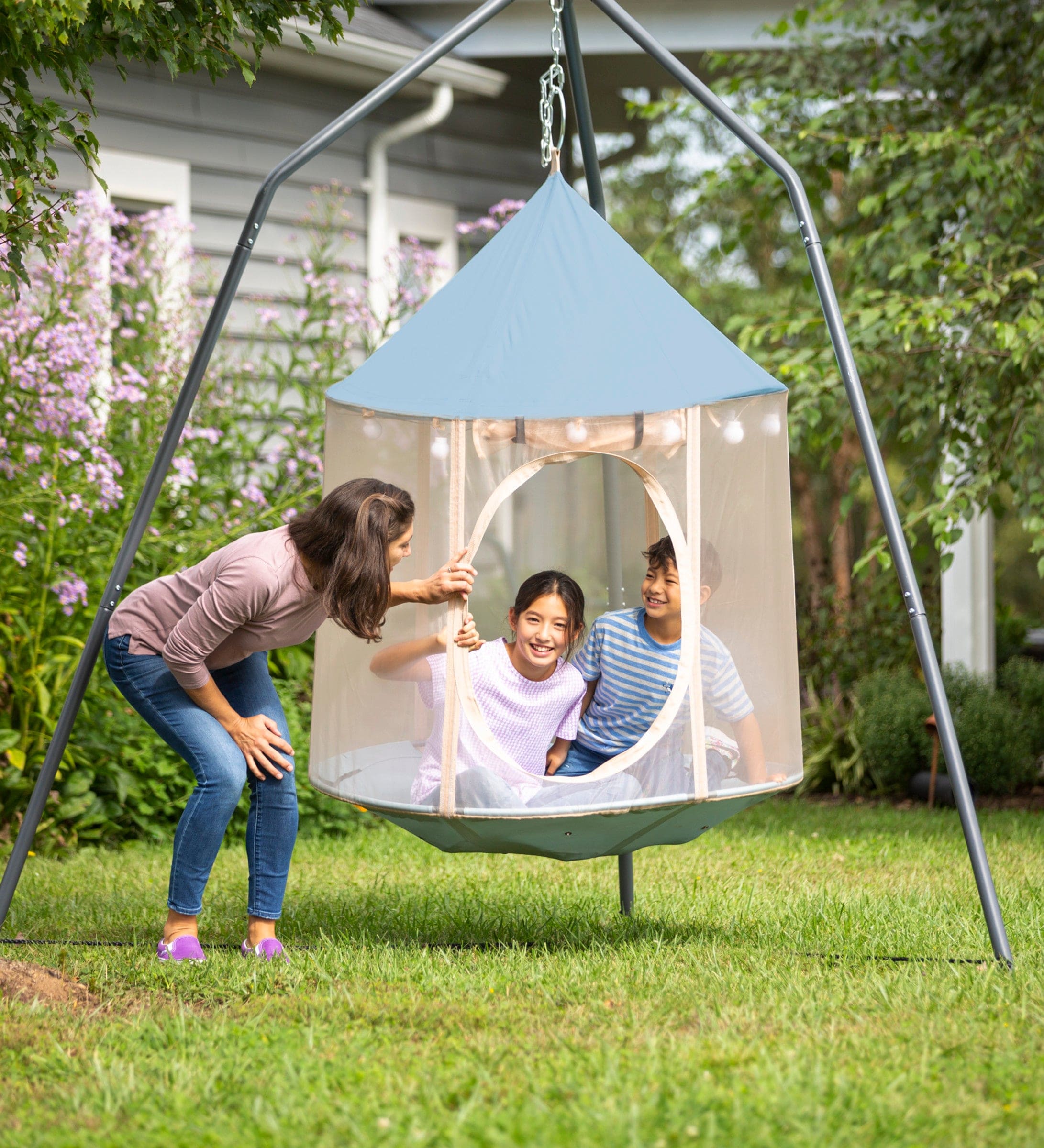 Outdoor hanging best sale tent with stand