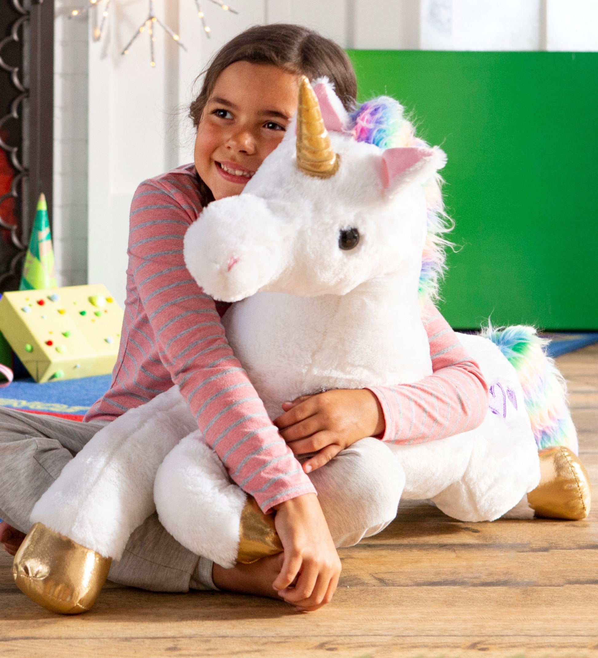unicorn plush toys for girls and boys over 3 years old, one giant