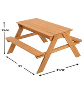 Wooden 2-in-1 Picnic Table Sensory Play Station – Hearthsong