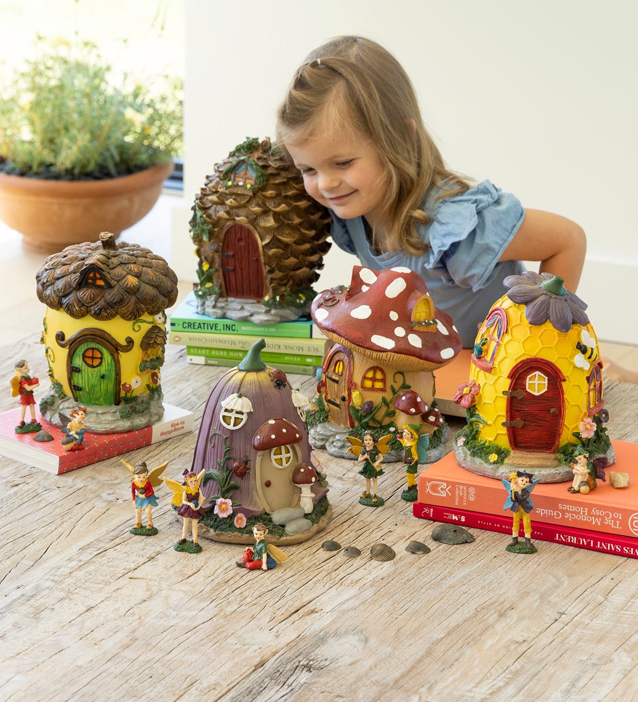 Fairy Village Set with 5 Houses and 10 Fairies – Hearthsong