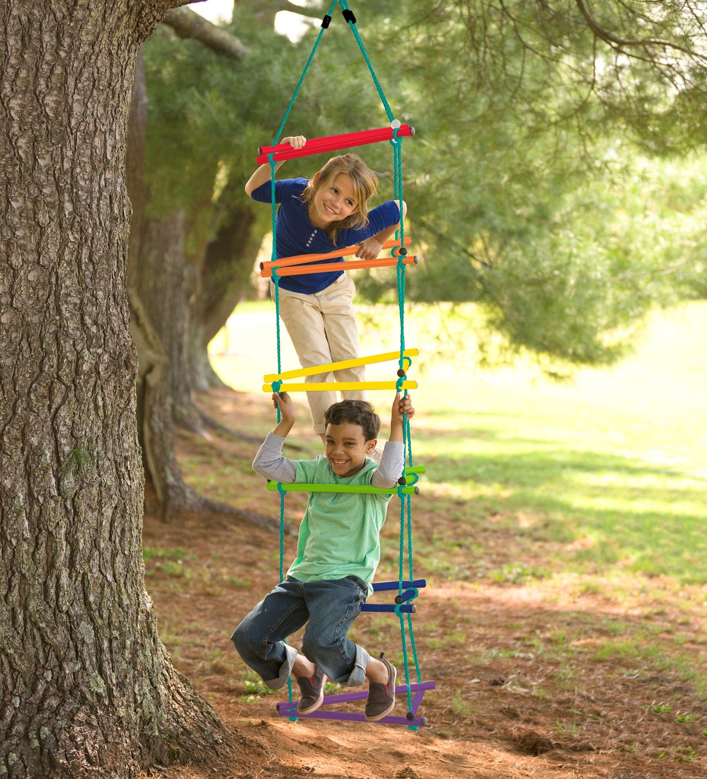 Over-The-Rainbow Climbing Rope Ladder Playground Swing Sets Tree
