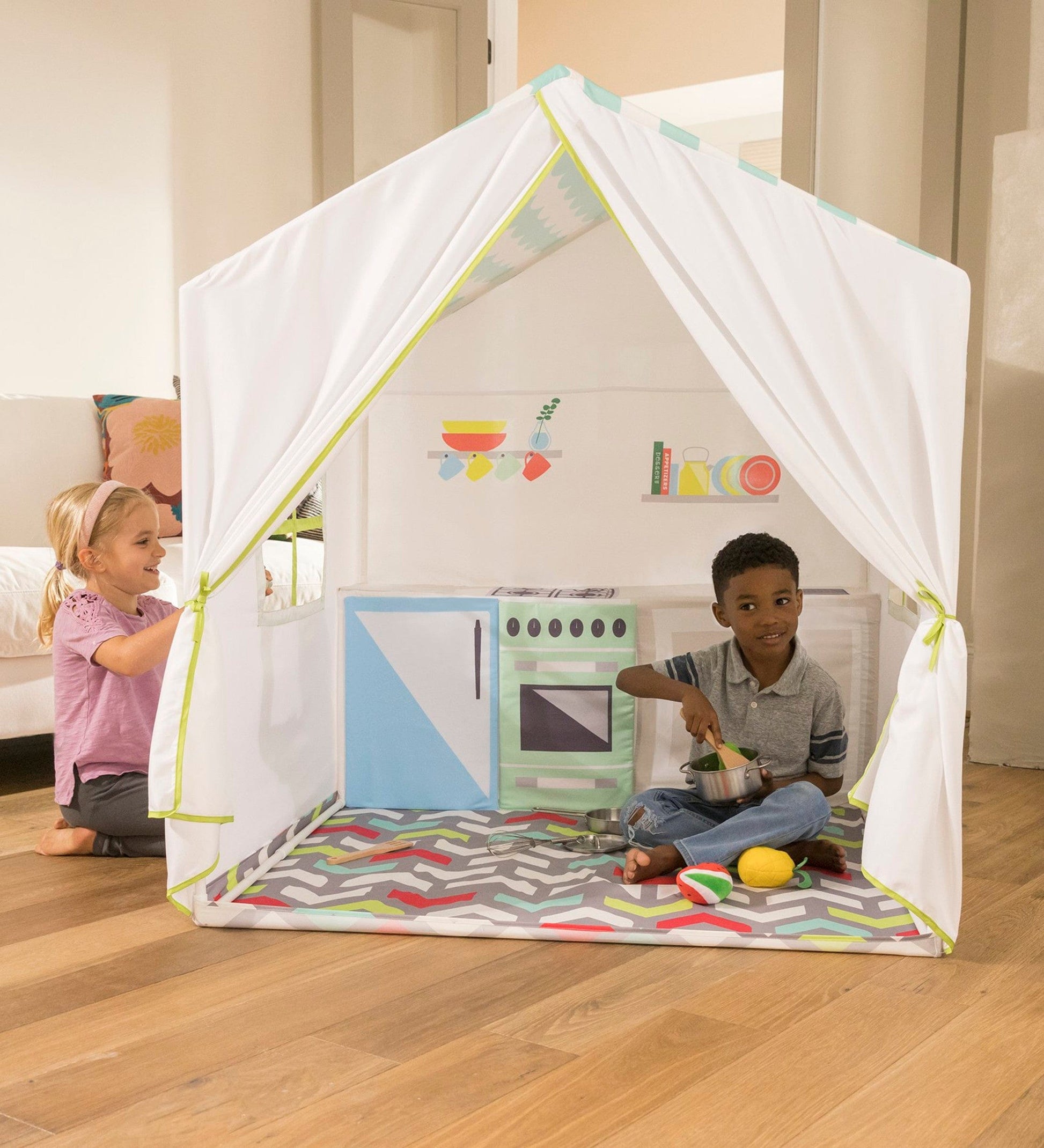 4-Foot Indoor Playhouse Tent with Floor Cover – Hearthsong