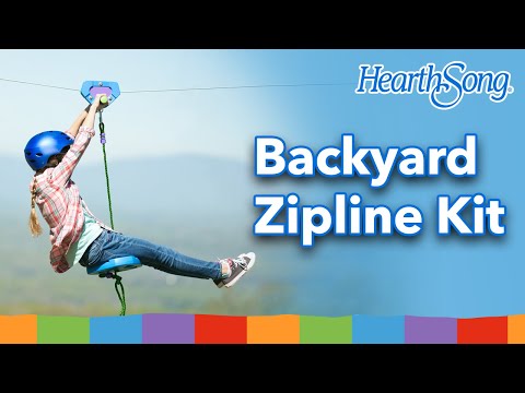 100-Foot Green Galvanized Steel Backyard Zipline Kit – Hearthsong